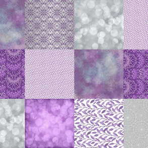 cheater quilt - purple/gray