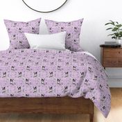 border collie purple linen