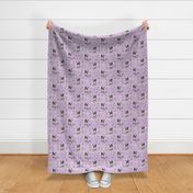 border collie purple linen