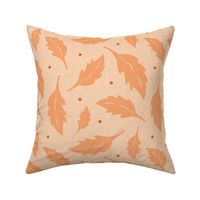 Autumn Leaves Textured Light Peach Large Scale