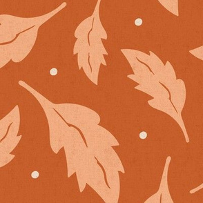 Autumn Leaves Textured Terra Cotta Large Scale