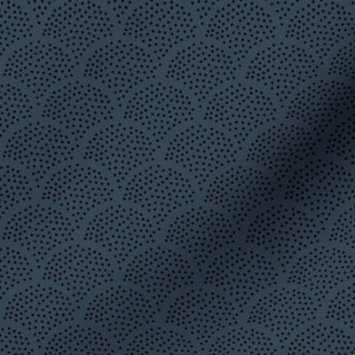 Tiny little speckled scales spots in abstract waves water shape dots texture neutral nursery navy blue black