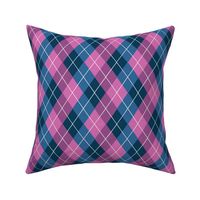 Overlapping Argyle Plaid in Pink Lavender Colonial and Slate Blue