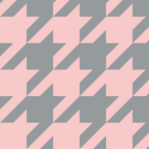 large baby pink gray houndstooth