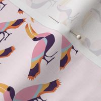 Cute Toucans on Pink Background