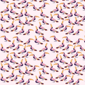 Cute Toucans on Pink Background