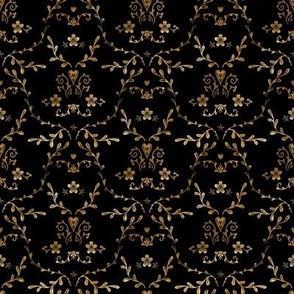Gold Damask Fabric, Wallpaper and Home Decor | Spoonflower
