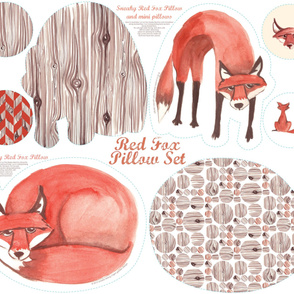 Red Fox Pillow Set (please zoom for details!)