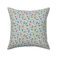 Citrus fruits watercolor Soft blue Micro