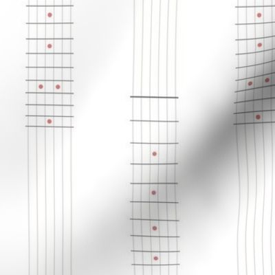 guitar fretboard stripe - grey and coral