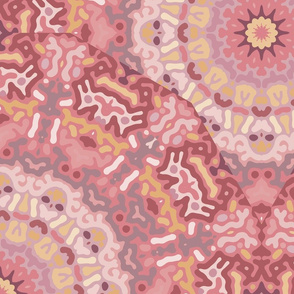 Peony Sunrise-Turing Scallop Mandala-Peony Palette-Large Scale