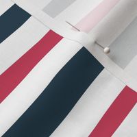 Small scale // Nautical stripes coordinate // white blue and red