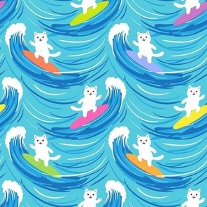 White cats surfers