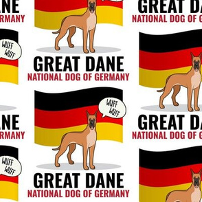 Great Dane German Flag Medium White