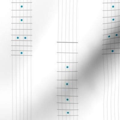 guitar fretboard stripe - grey and turquoise