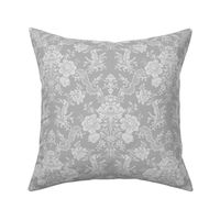 Elegant Pastel Floral Damask-Gray