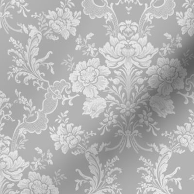 Elegant Pastel Floral Damask-Gray