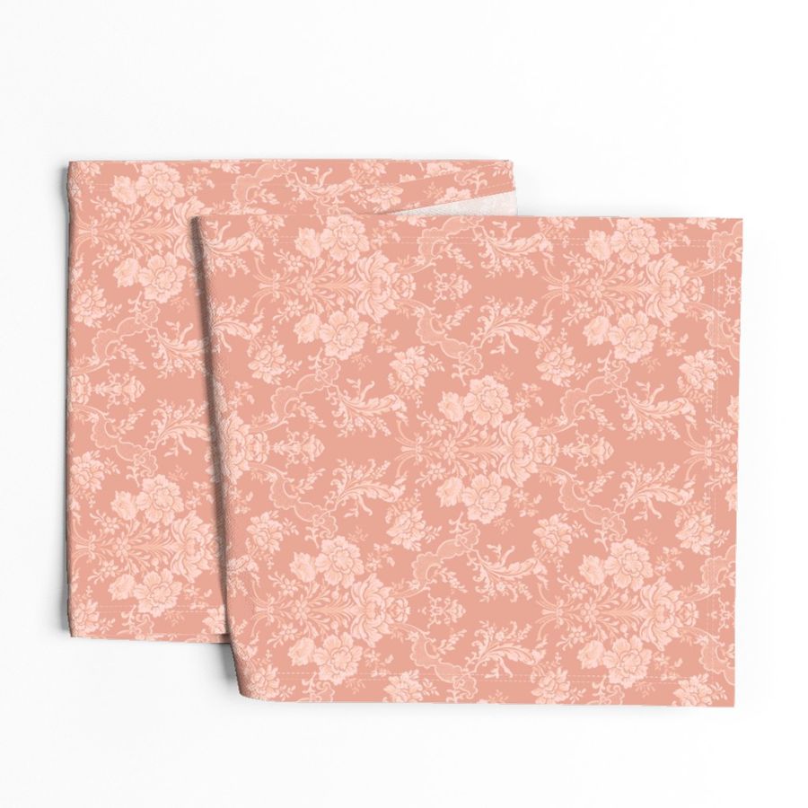 Elegant Pastel Floral Damask-Peach