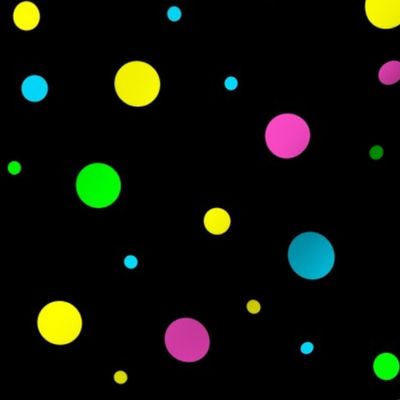 Polka Dots Rainbow Neon