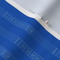 small guitar fretboard pinstripe - white on true  blue