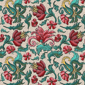 Rococo Floral, pillow size
