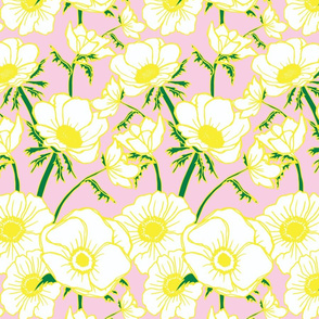 Anemones in Pink & Yellow