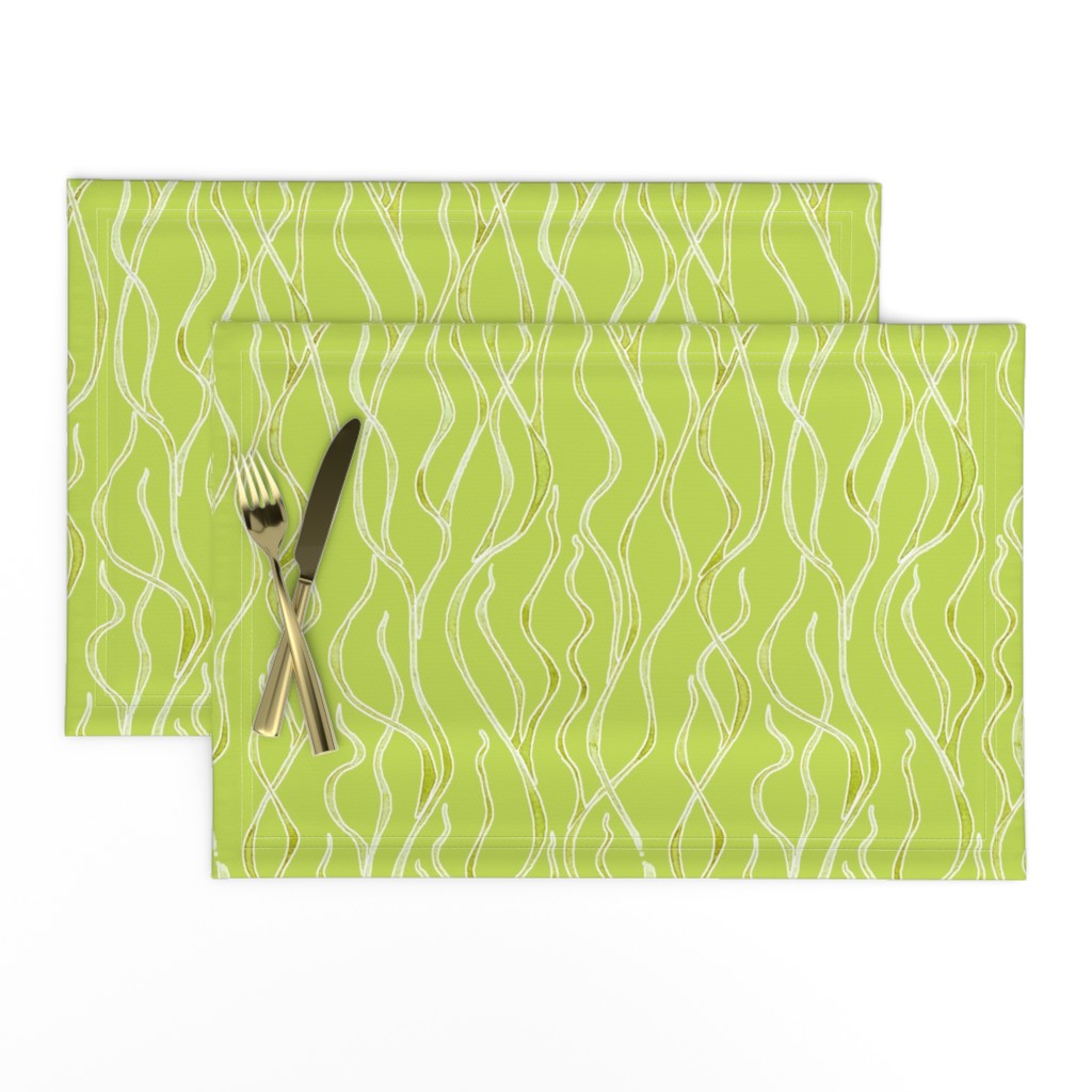 Lime Art Nouveau Sea Grass print