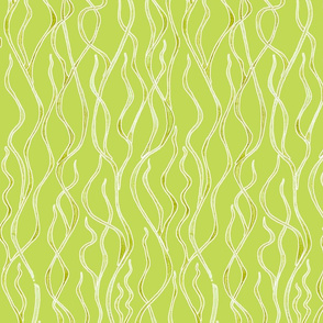 Lime Art Nouveau Sea Grass print