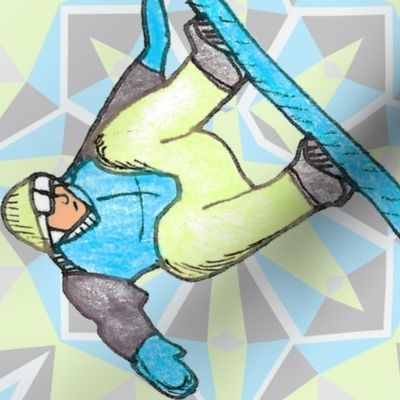Geometric Snowboarder, Table cloth size