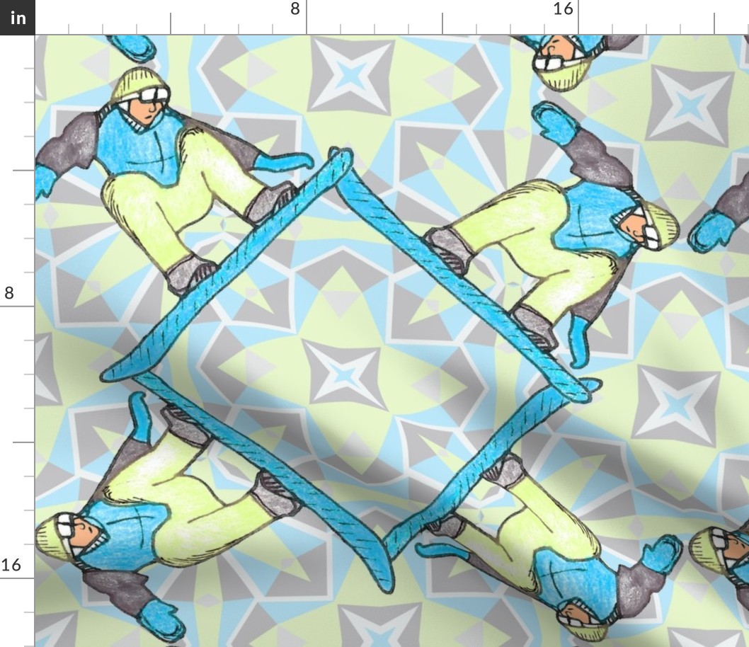 Geometric Snowboarder, Table cloth size
