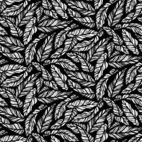 Inverted Black and White Leaves