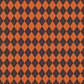 halloween argyle fabric - pumpkin, coffee sfx1111, sfx1260