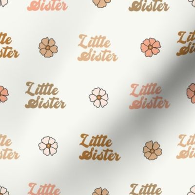 little sister fabric - retro fabric, boho girls fabric, muted neutral florals