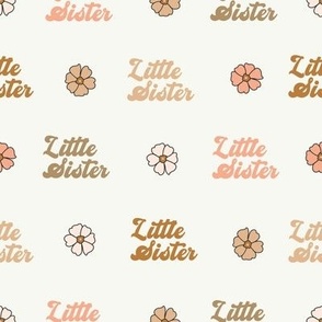 little sister fabric - retro fabric, boho girls fabric, muted neutral florals