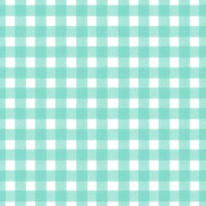 White with mint gingham small