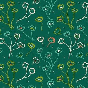 Hand-drawn abstract floral pattern
