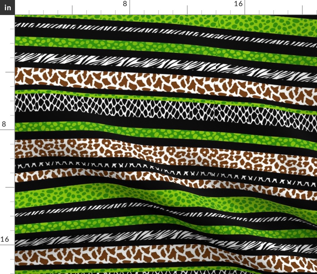 Wild Stripes - Animal Print - Dark - Large Scale