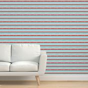 Aqua Blue, Red and Black Stripes - Smaller Scale