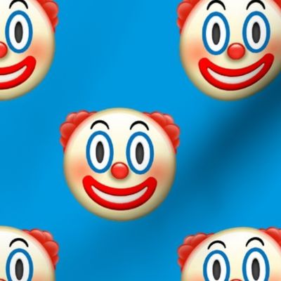Large Scale Clown Emojis on Blue