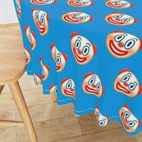 Large Scale Clown Emojis on Blue