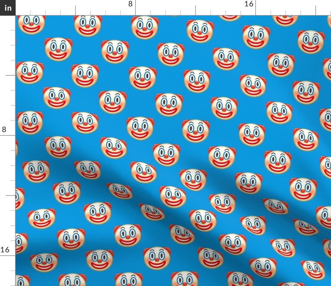 Medium Scale Clown Emojis on Blue