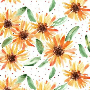 mexican sunflowers - watercolor blooming florals pa059