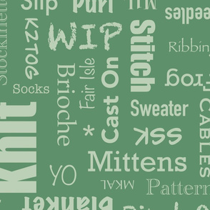 Jumbo Knitting Words - green