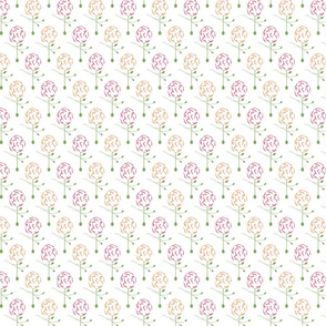 DAINTY SPRING FLORALS PATTERN 1 _ RED AND ORANGE PALETTE _ON WHITE_SMALL