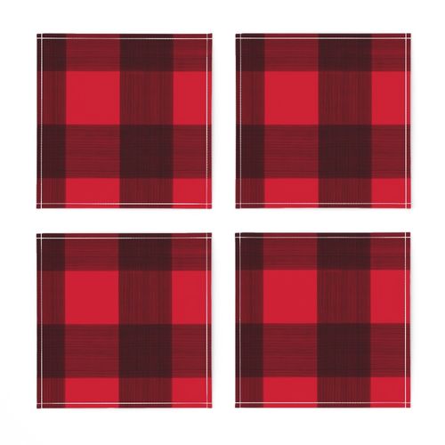  3" Buffalo Plaid in Black on red