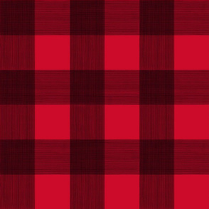  3" Buffalo Plaid in Black on red