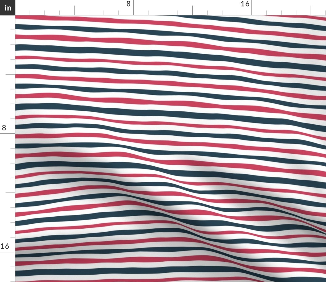 Tiny scale // Nautical stripes coordinate // white blue and red