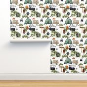 Camping,outdoors,travel,hiking pattern 