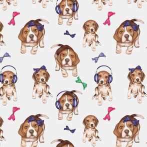 Beagle,puppies, cute dogs pattern 