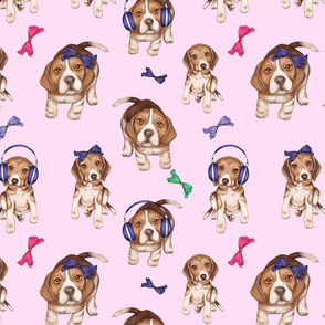 Beagle,puppies,cute dogs pattern 